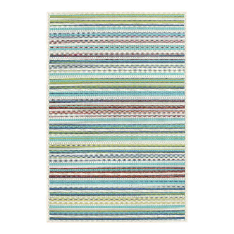 Scope Aqua Green Striped Outdoor Area Rug