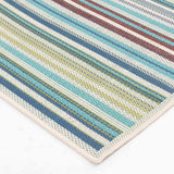 Scope Aqua Green Striped Outdoor Area Rug — detail view 2