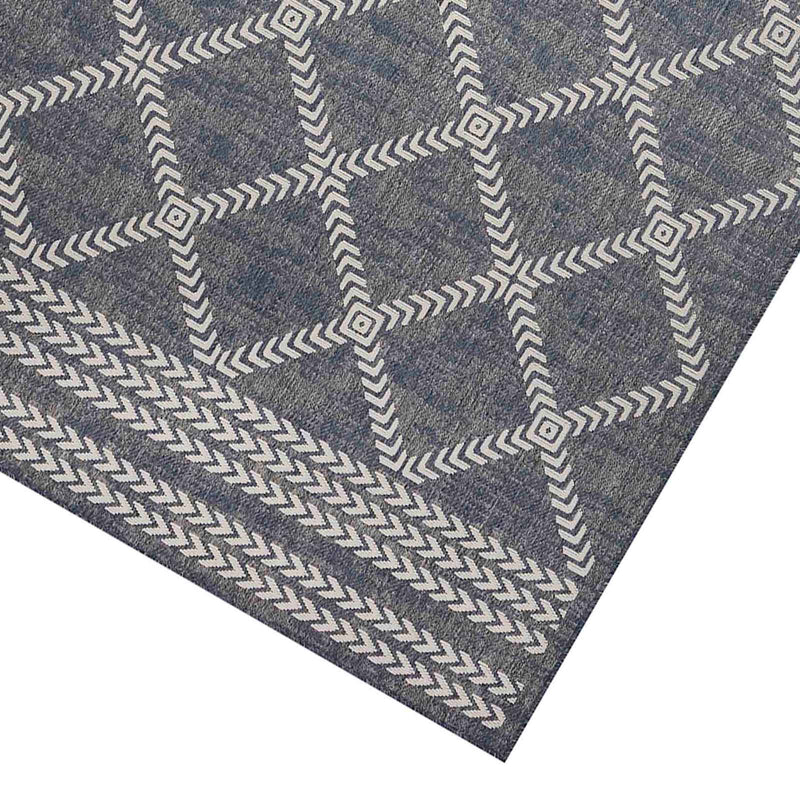 Journi Grey Diamond Design Outdoor Area Rug