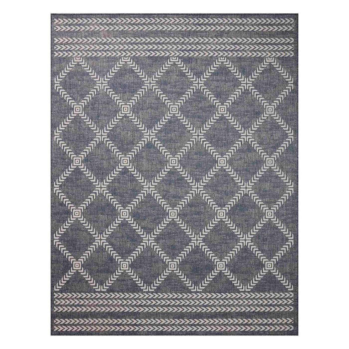 Journi Grey Diamond Design Outdoor Area Rug