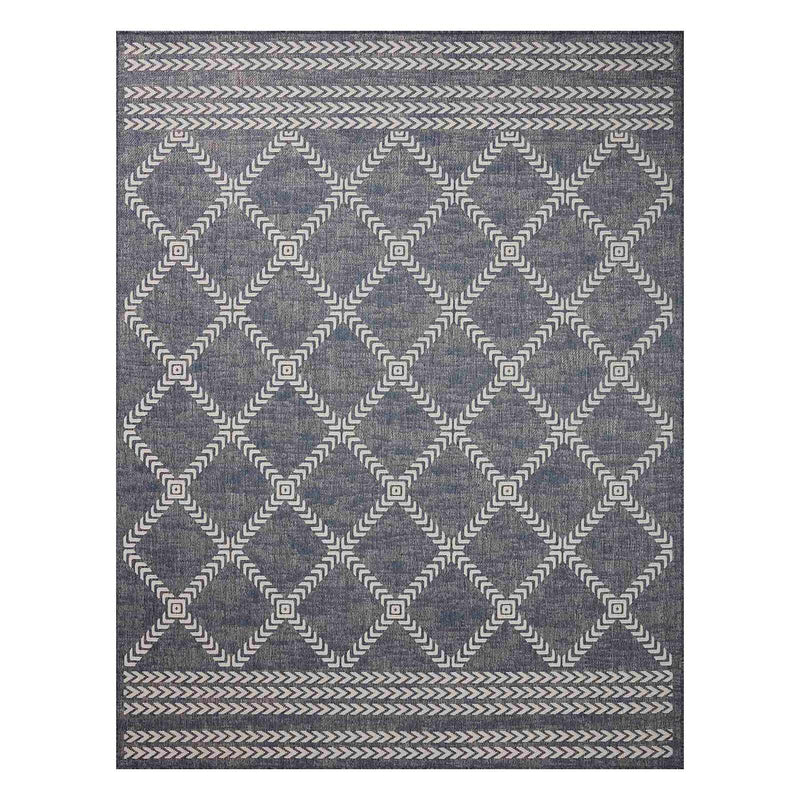 Journi Grey Diamond Design Outdoor Area Rug