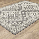 Tracey Boyd Athens Grey Diamond Design Outdoor Area Rug — detail view 1