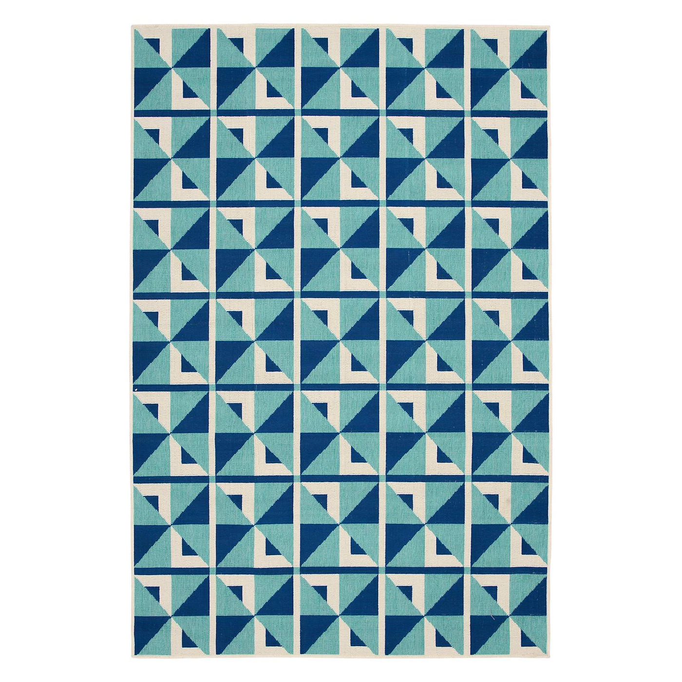 E503 Sunny Club Blue Pinwheel Primo Outdoor Accent Rug