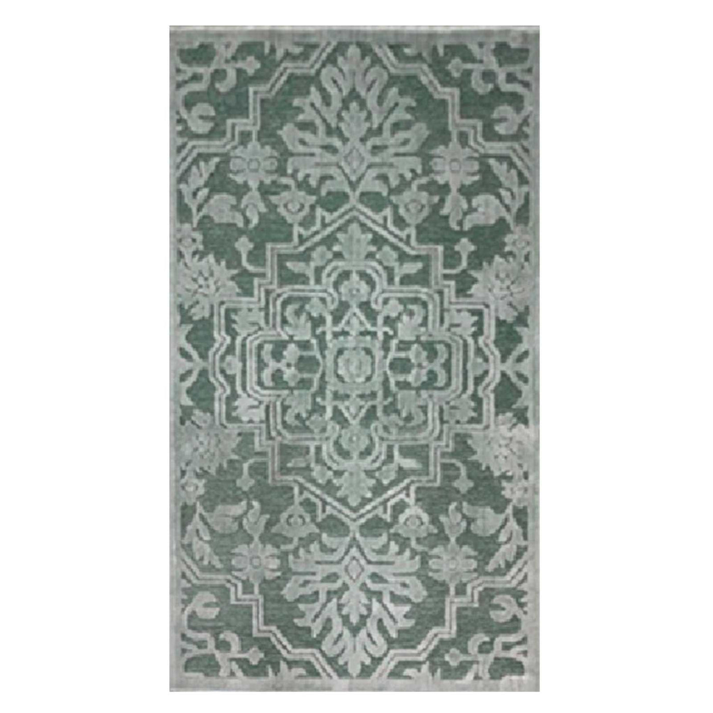 Ellis Sage Green Medallion Washable Accent Rug