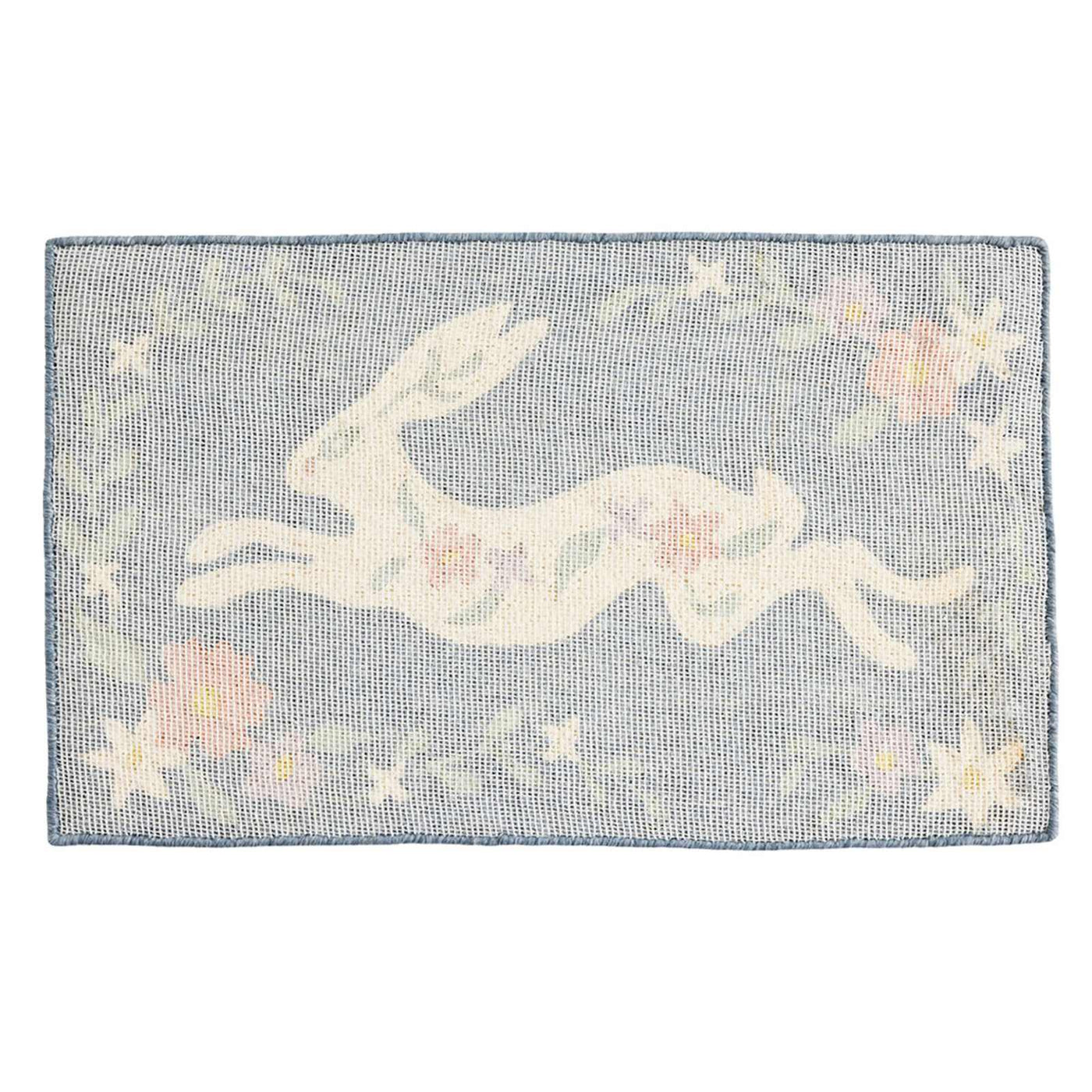 Floral Leaping Bunny Hook Accent Rug — detail view 1