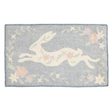 Floral Leaping Bunny Hook Accent Rug — detail view 1