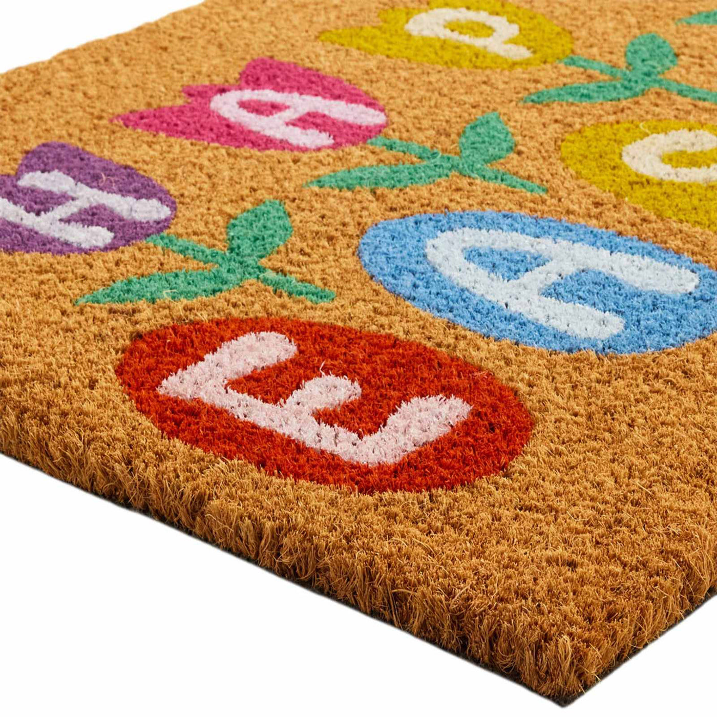 Happy Easter Flowers & Eggs Coir Mat — detail view 3
