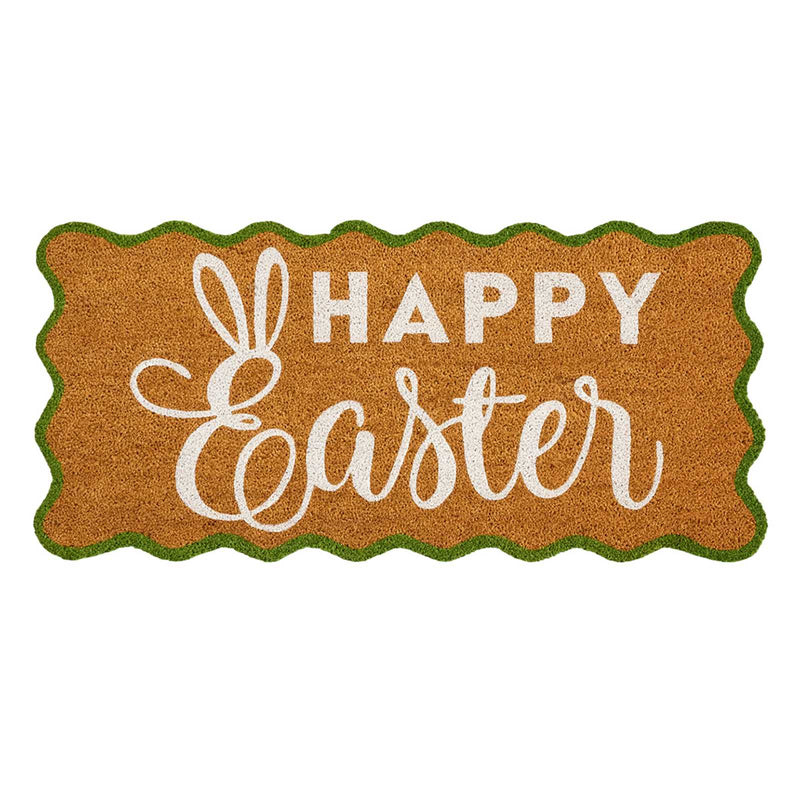 Happy Easter Scalloped Coir Mat