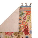 Ivory Floral Embroidered & Multi-Border Accent Rug — detail view 2