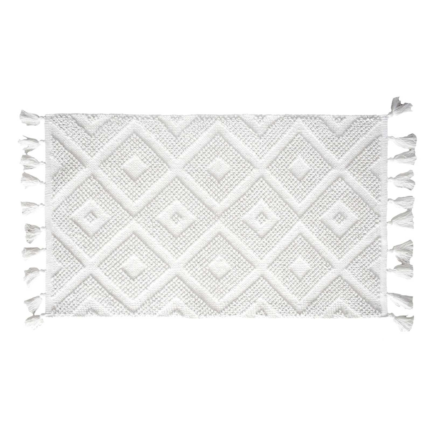 Ivory High-Low Diamond Handwoven Accent Rug