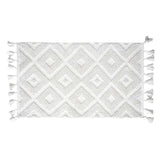 Ivory High-Low Diamond Handwoven Accent Rug