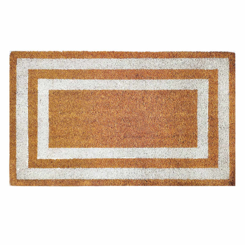Providence White & Natural Double Border Coir Mat