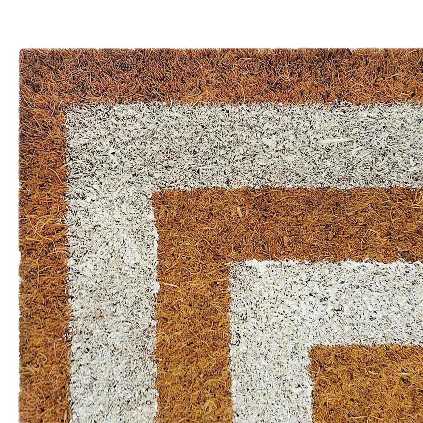 Providence White & Natural Double Border Coir Mat — detail view 2