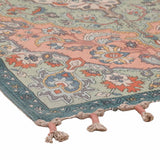 Turquoise & Pink Medallion Embroidered Accent Rug — detail view 1