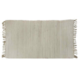 White & Tan Chindi Accent Rug